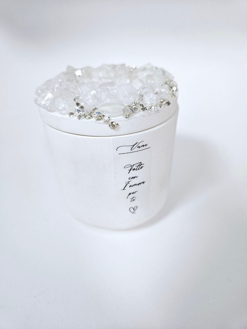 Svece - ģipsis ar kristāliem