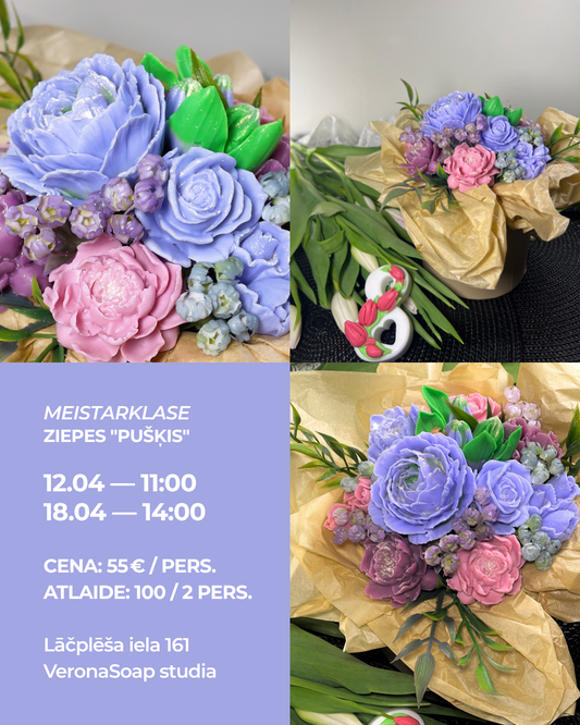 MEISTARKLASE – Komplekts: Ziepju pušķis no A līdz Z