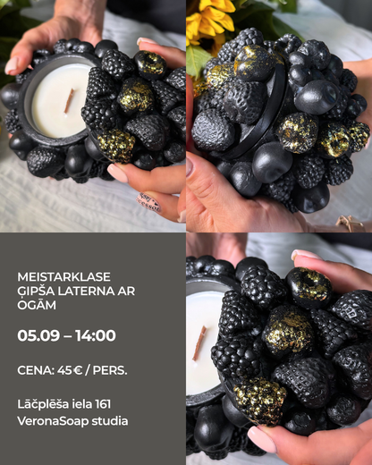 MEISTARKLASE – ĢIPŠA LATERNA AR OGĀM