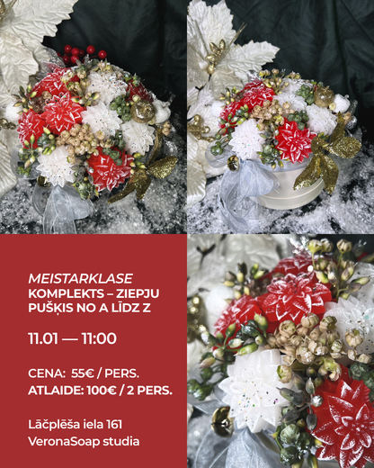 MEISTARKLASE – Komplekts: Ziepju pušķis no A līdz Z