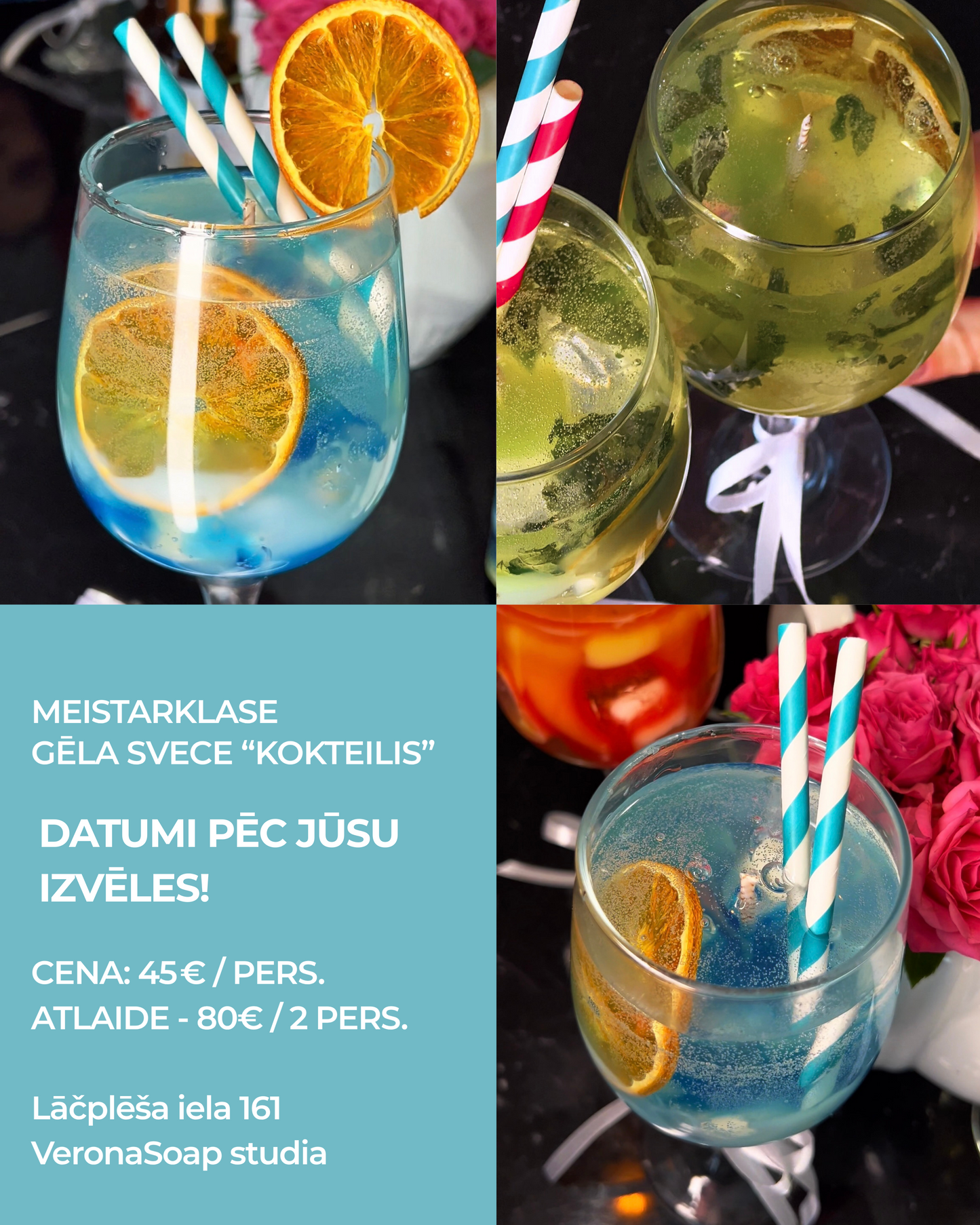 Meistarklase - Gēla sveces "Koktelis"