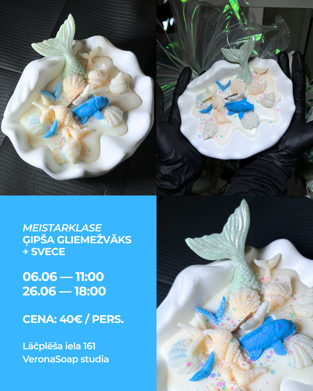 WORKSHOP – PLASTER SEASHELL + CANDLE