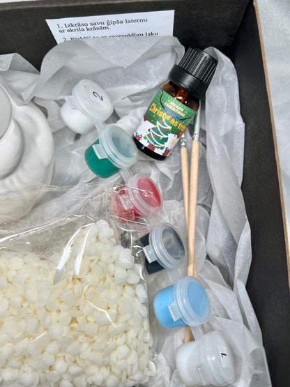 Komplekts: krāso ģipša laternu un pašam ielej sveci