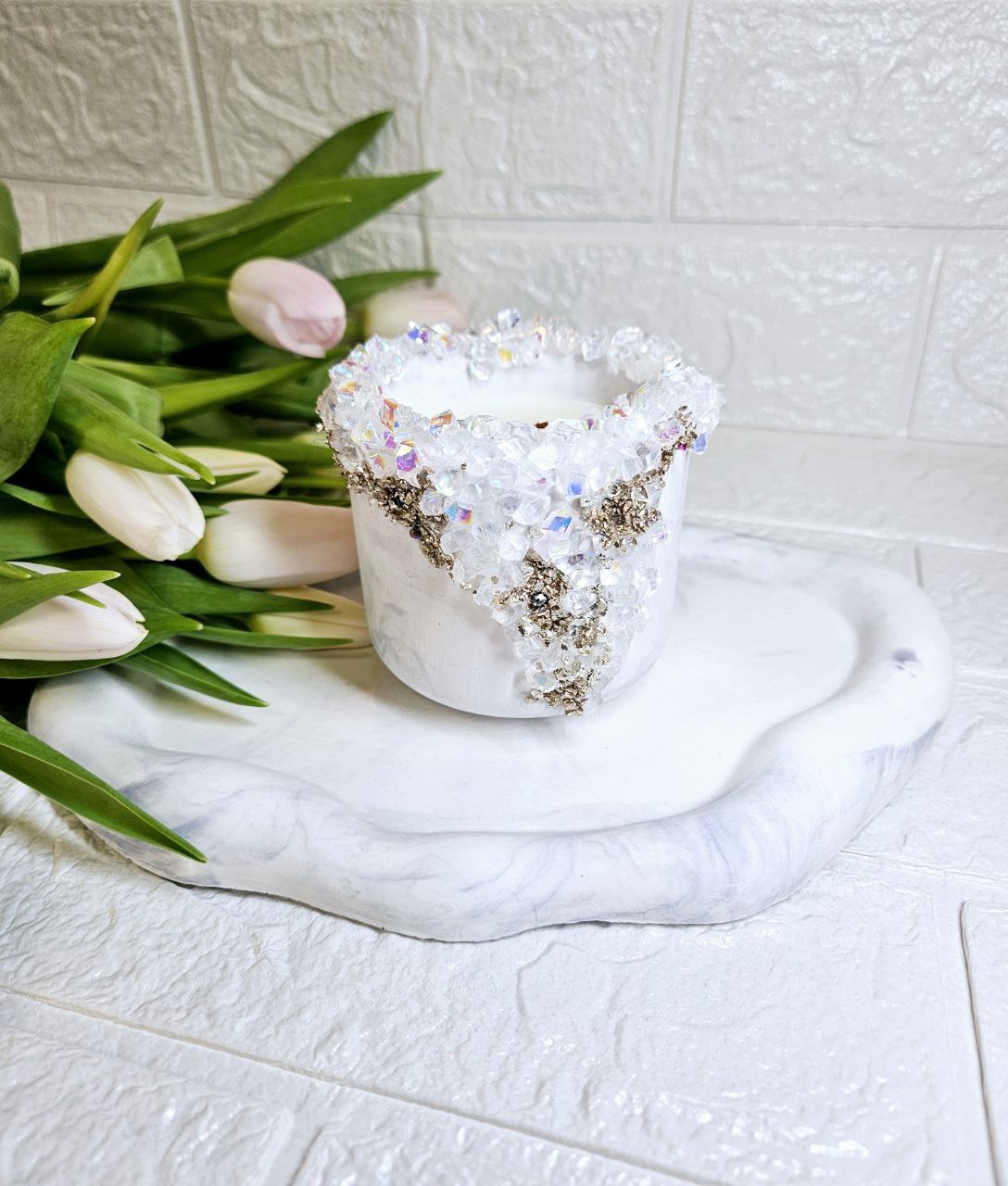 Meistarklase - Ģipsa komplekts ar akmeņiem + aromātiskā svece