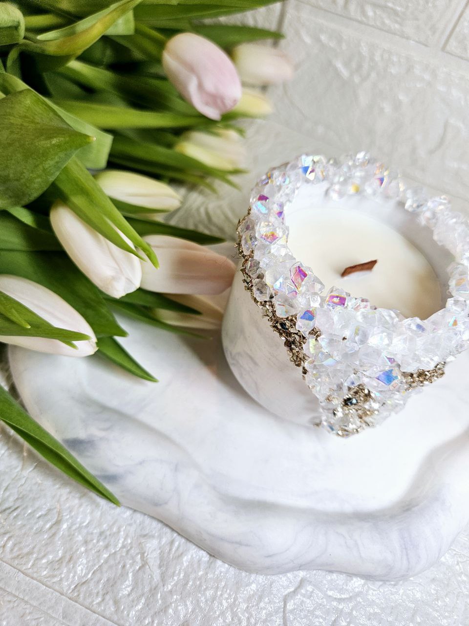 Meistarklase - Ģipsa komplekts ar akmeņiem + aromātiskā svece