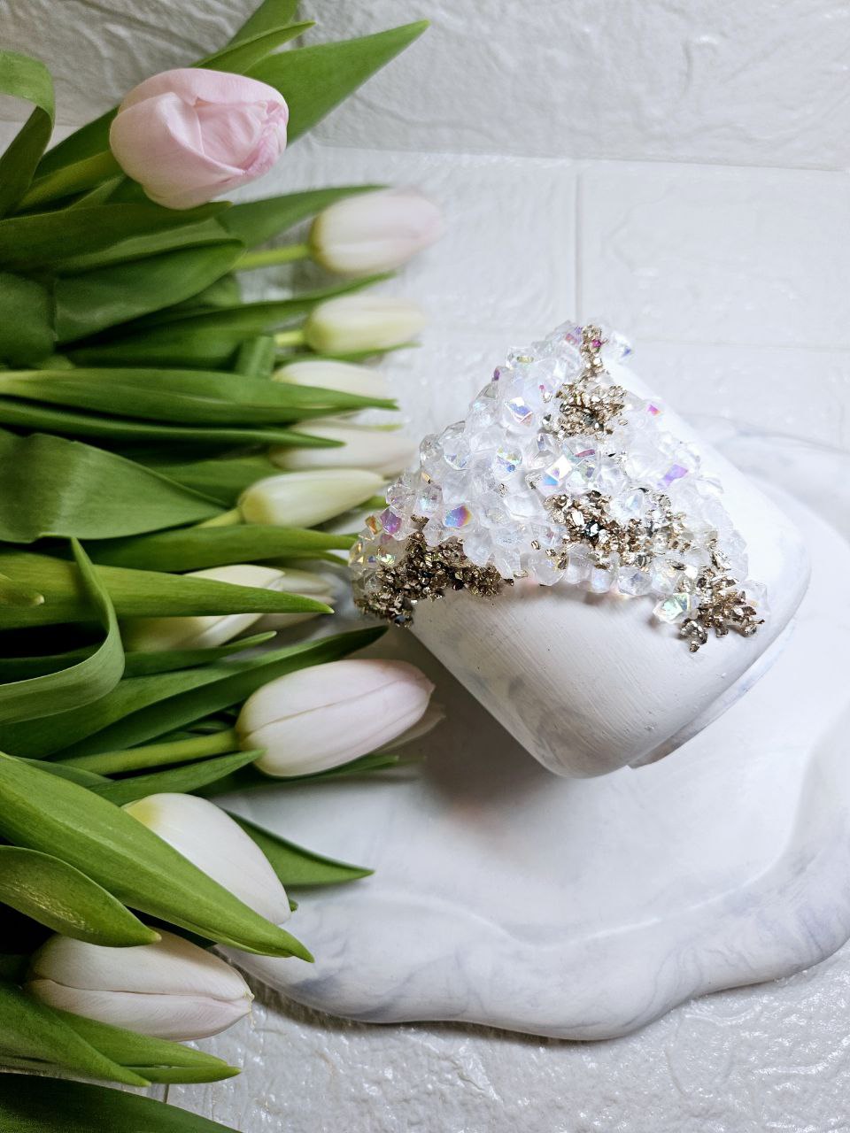 Meistarklase - Ģipsa komplekts ar akmeņiem + aromātiskā svece